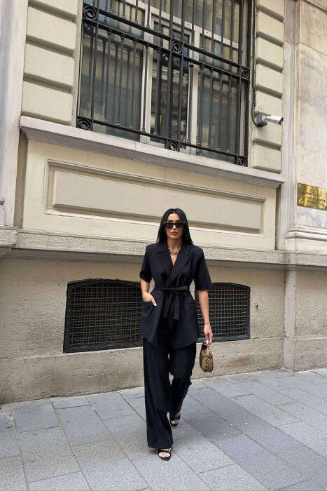 ONE COLOR TROUSERS+JACKET WOMEN SET BLACK/ E ZEZE - 4