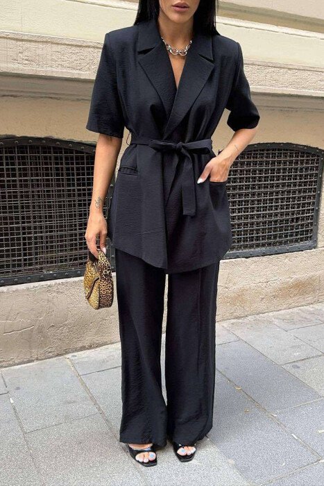 ONE COLOR TROUSERS+JACKET WOMEN SET BLACK/ E ZEZE - 6