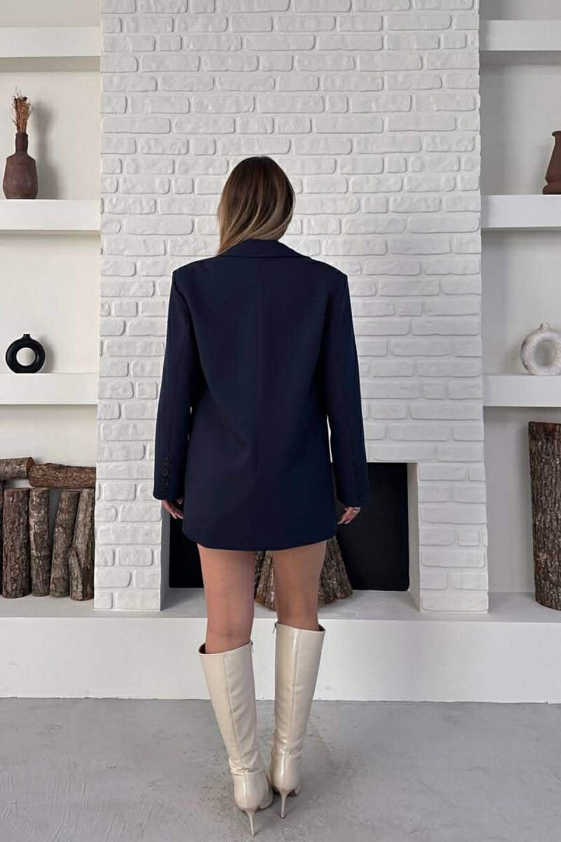 ONE COLOR TWO BUTTONS CLASSIC WOMAN JACKET BLUE/BLU - 3