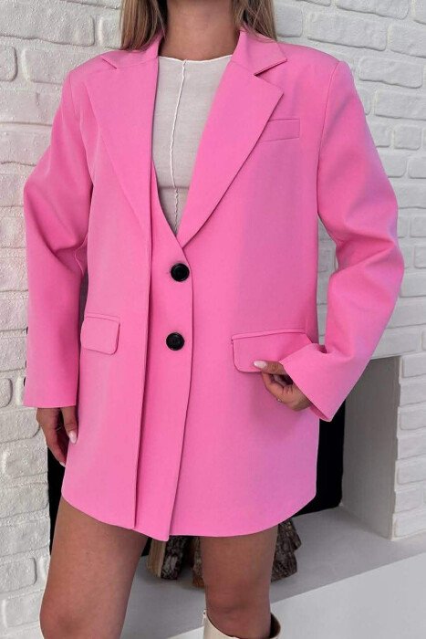 ONE COLOR TWO BUTTONS CLASSIC WOMAN JACKET PINK/ROZE - 6
