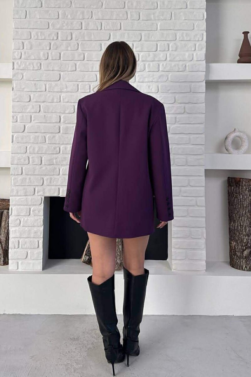 ONE COLOR TWO BUTTONS CLASSIC WOMAN JACKET PURPLE/LEJLA - 3