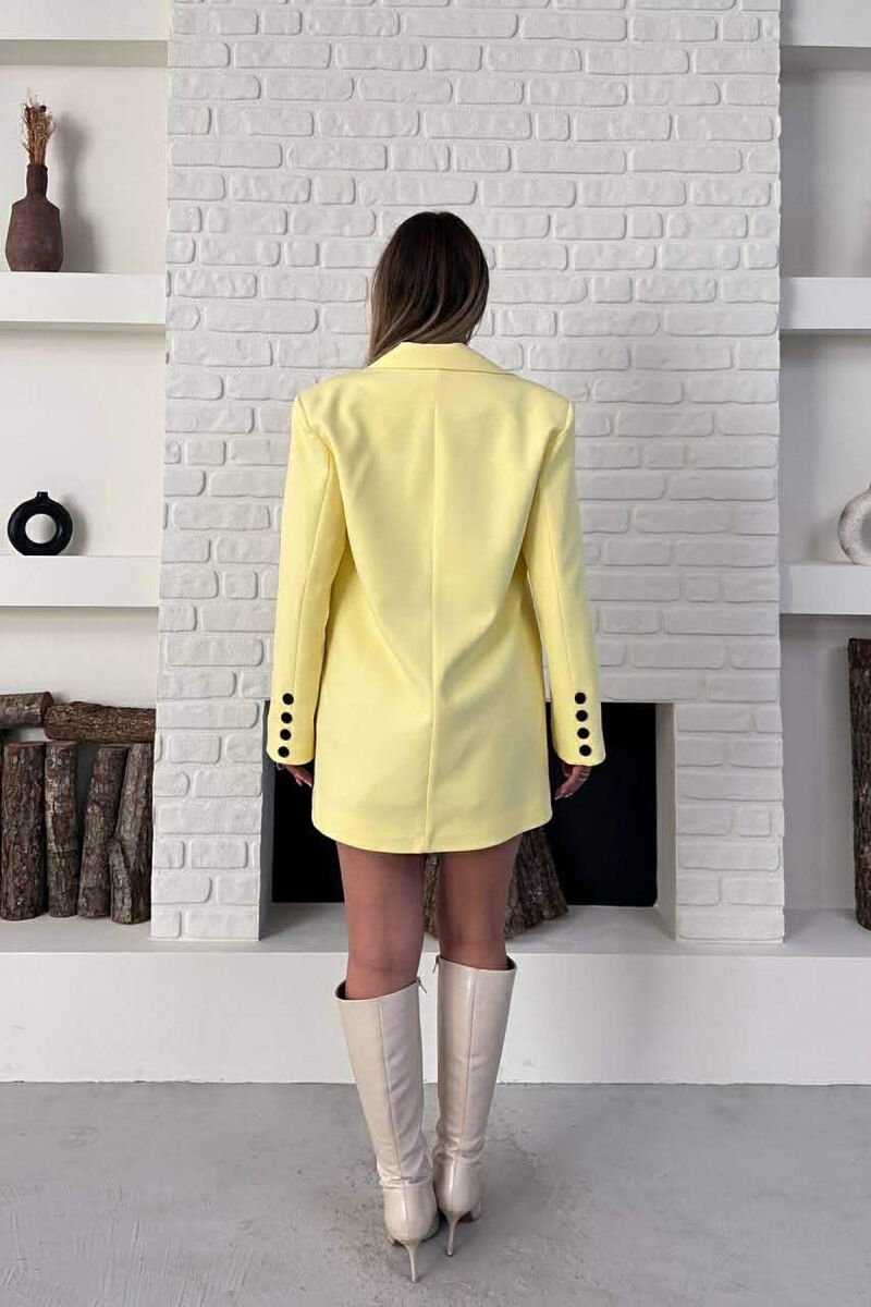 ONE COLOR TWO BUTTONS CLASSIC WOMAN JACKET YELLOW/E VERDHE - 7