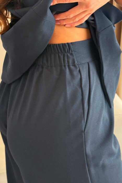 ONE COLOR TWO BUTTONS VEST + TROUSERS WOMAN SET BLUE/BLU - 4