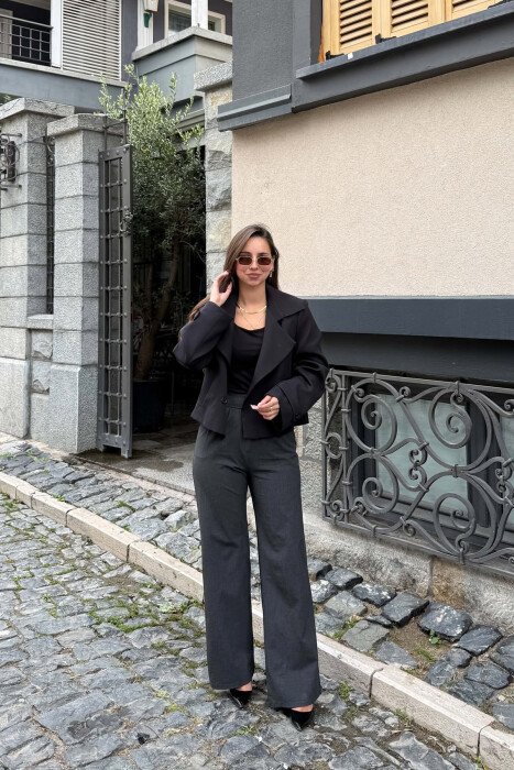 ONE COLOR TWO BUTTONS WOMAN JACKET BLACK/ E ZEZE - 5