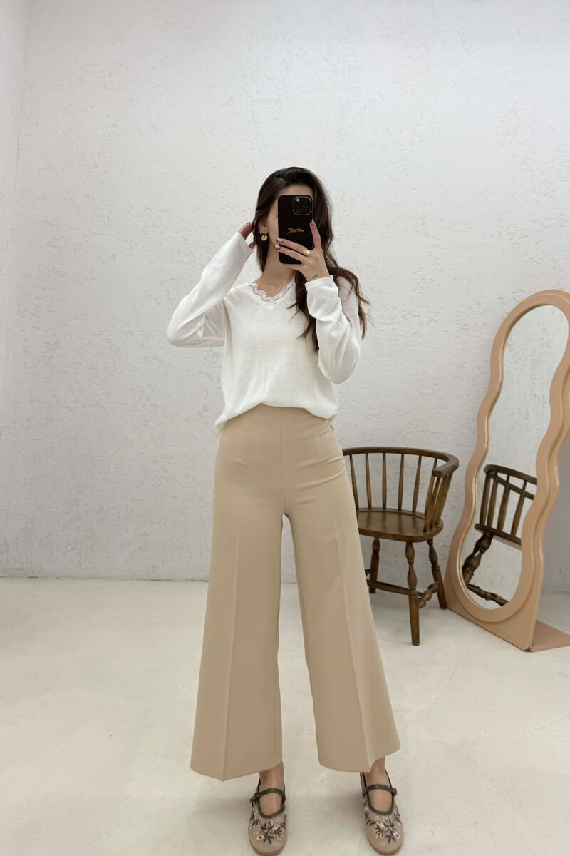 ONE COLOR V NECK WOMAN SWEATER WHITE-E BARDHE - 4