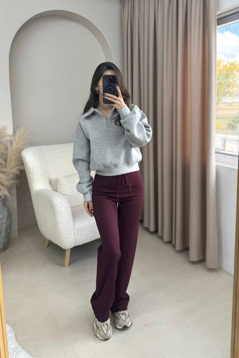 ONE COLOR POLO WOMEN SWEATSHIRT GREY/GRI 