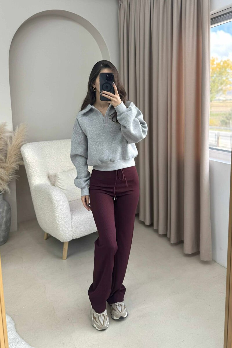 ONE COLOR POLO WOMEN SWEATSHIRT GREY/GRI - 1