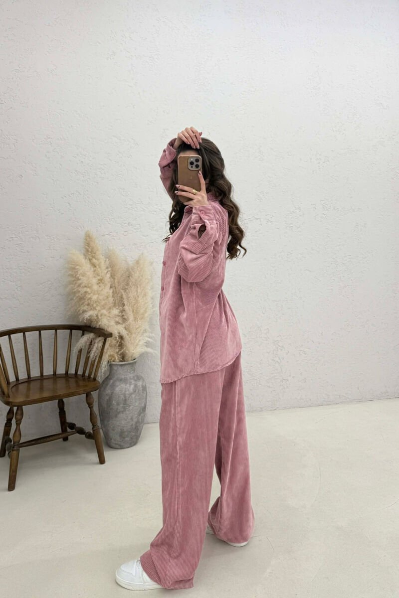 ONE COLOR SHIRT + TROUSERS WOMAN SET POWDER/PUDER - 4