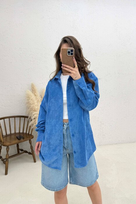 KEMISHE NJE NGJYRESHE PER FEMRA NE NGJYRE BLU - KLAUDIO FASHION
