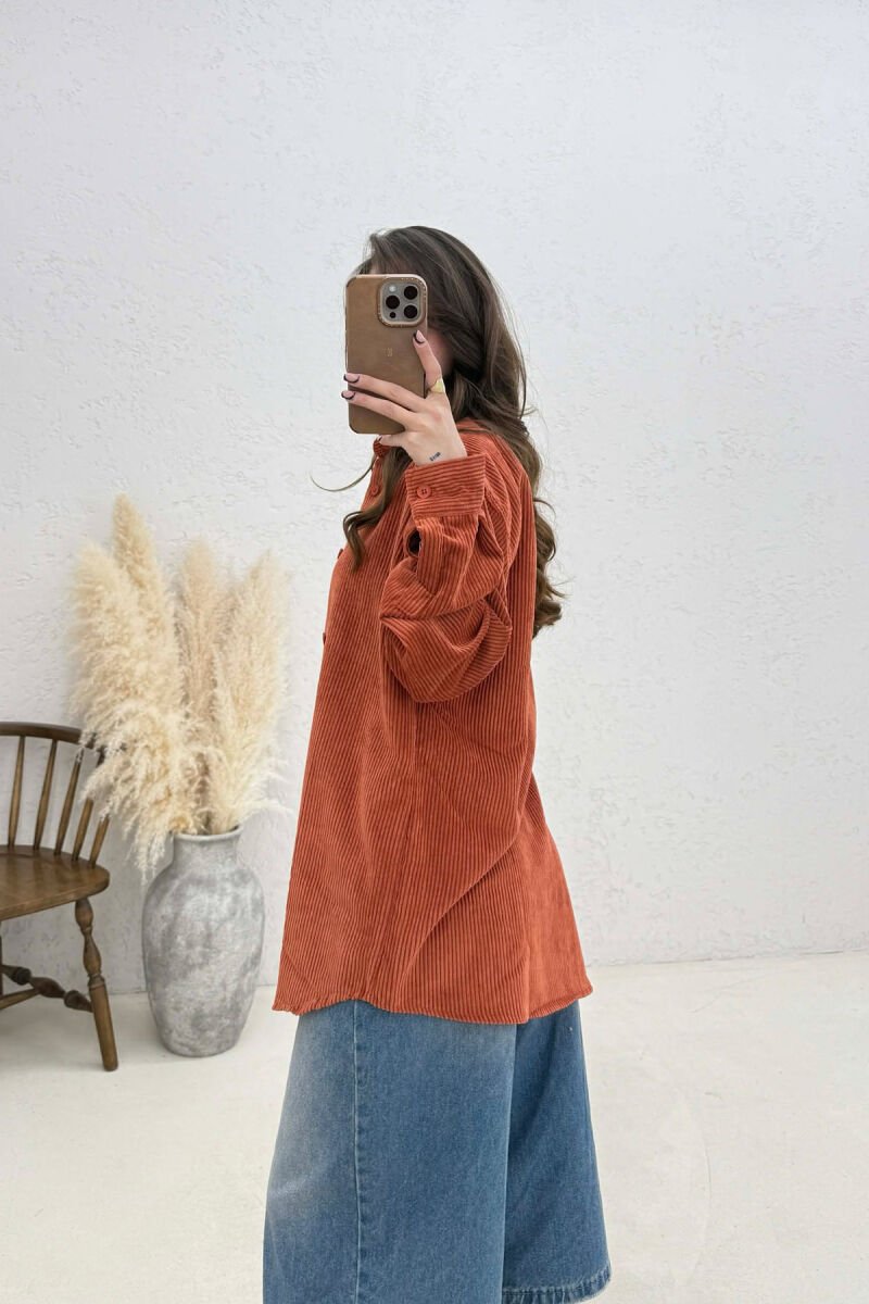 ONE COLOR WOMAN SHIRT BRICK/TULLE - 4