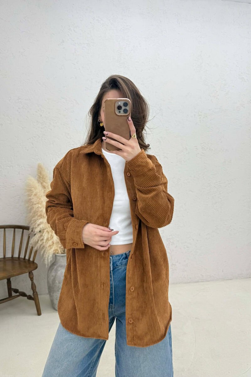 ONE COLOR WOMAN SHIRT BROWN/KAFE - 1