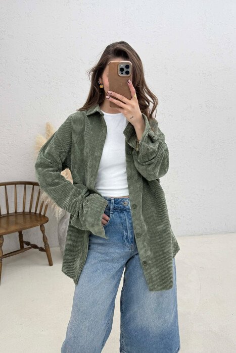 ONE COLOR WOMAN SHIRT GREEN/JESHILE - 3