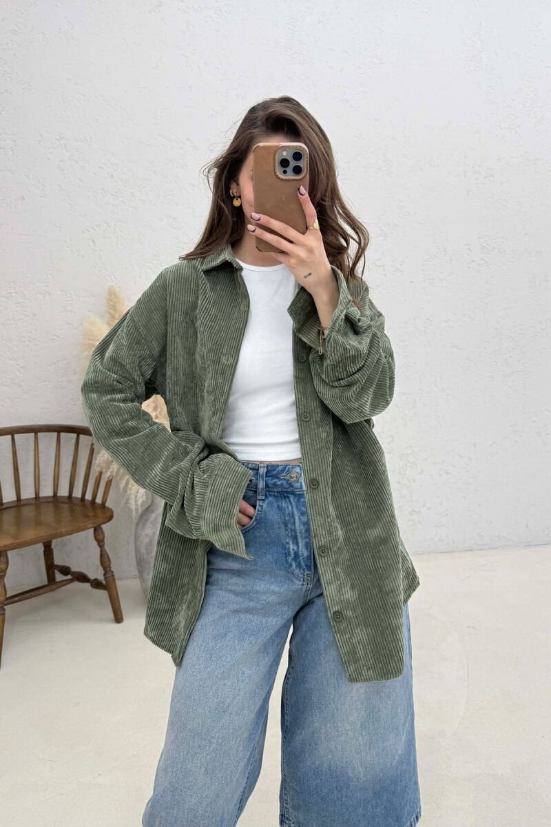 ONE COLOR WOMAN SHIRT GREEN/JESHILE - 3