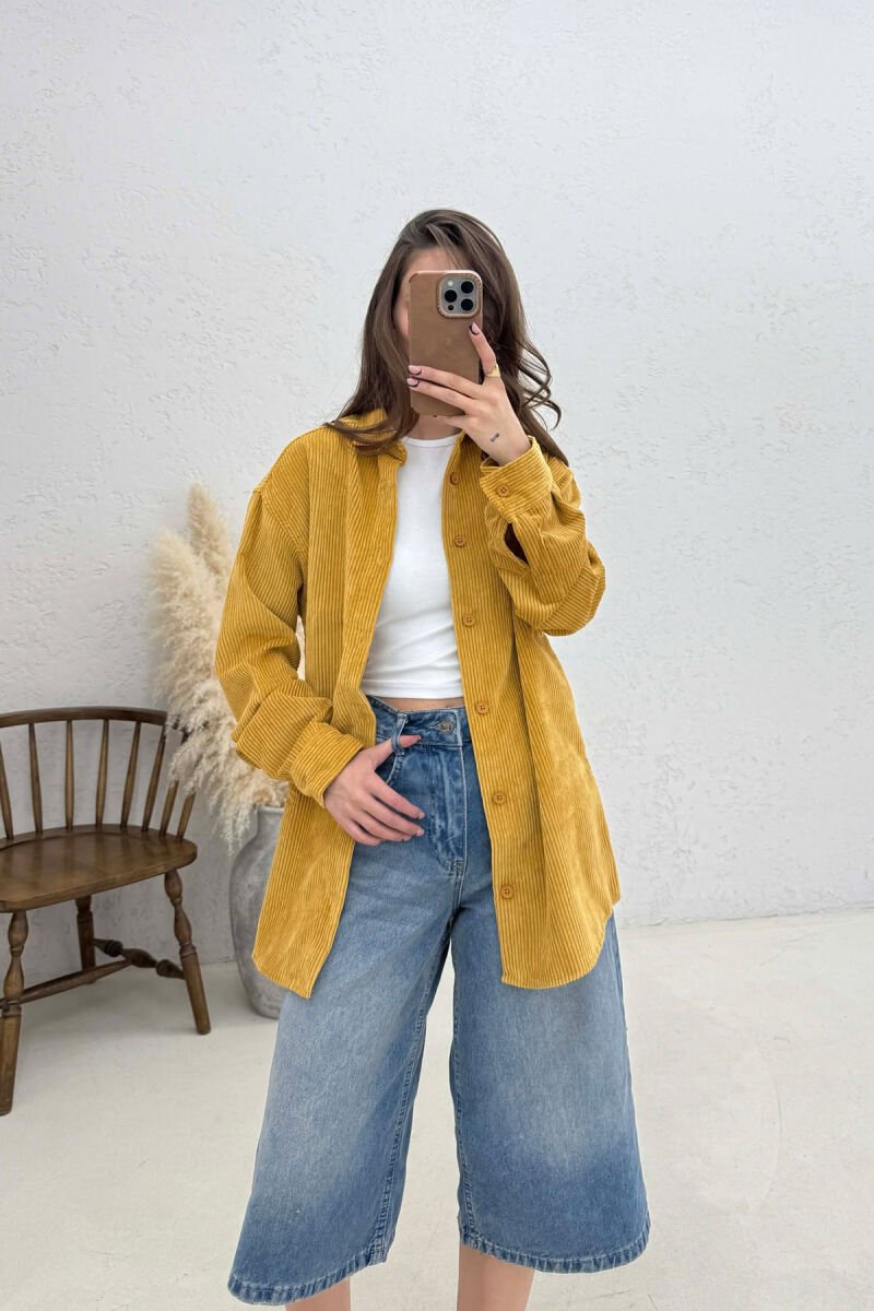 ONE COLOR WOMAN SHIRT MUSTARD/MUSTARDE - 1