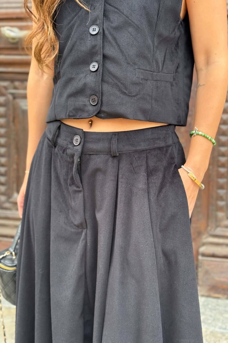 ONE COLOR VEST + SKIRT WOMAN SET BLACK/ E ZEZE - 4