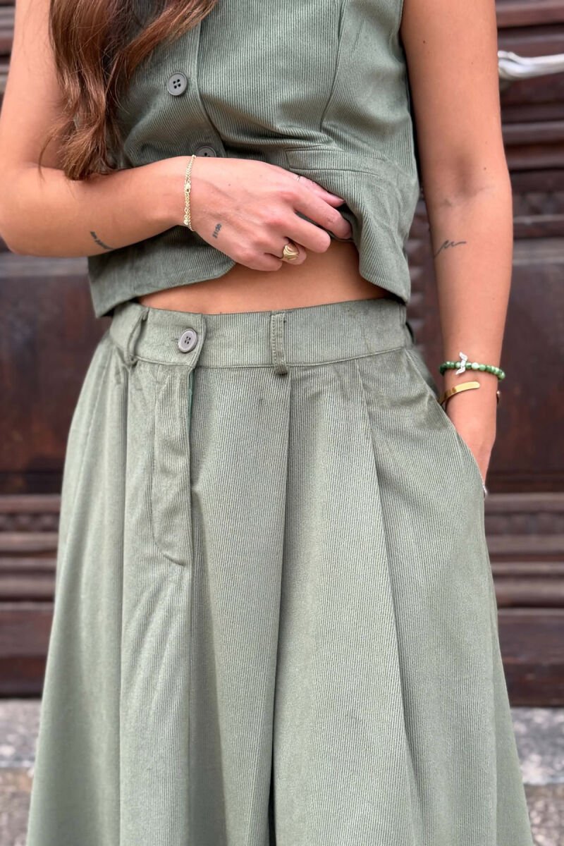 ONE COLOR VEST + SKIRT WOMAN SET GREEN/JESHILE - 2