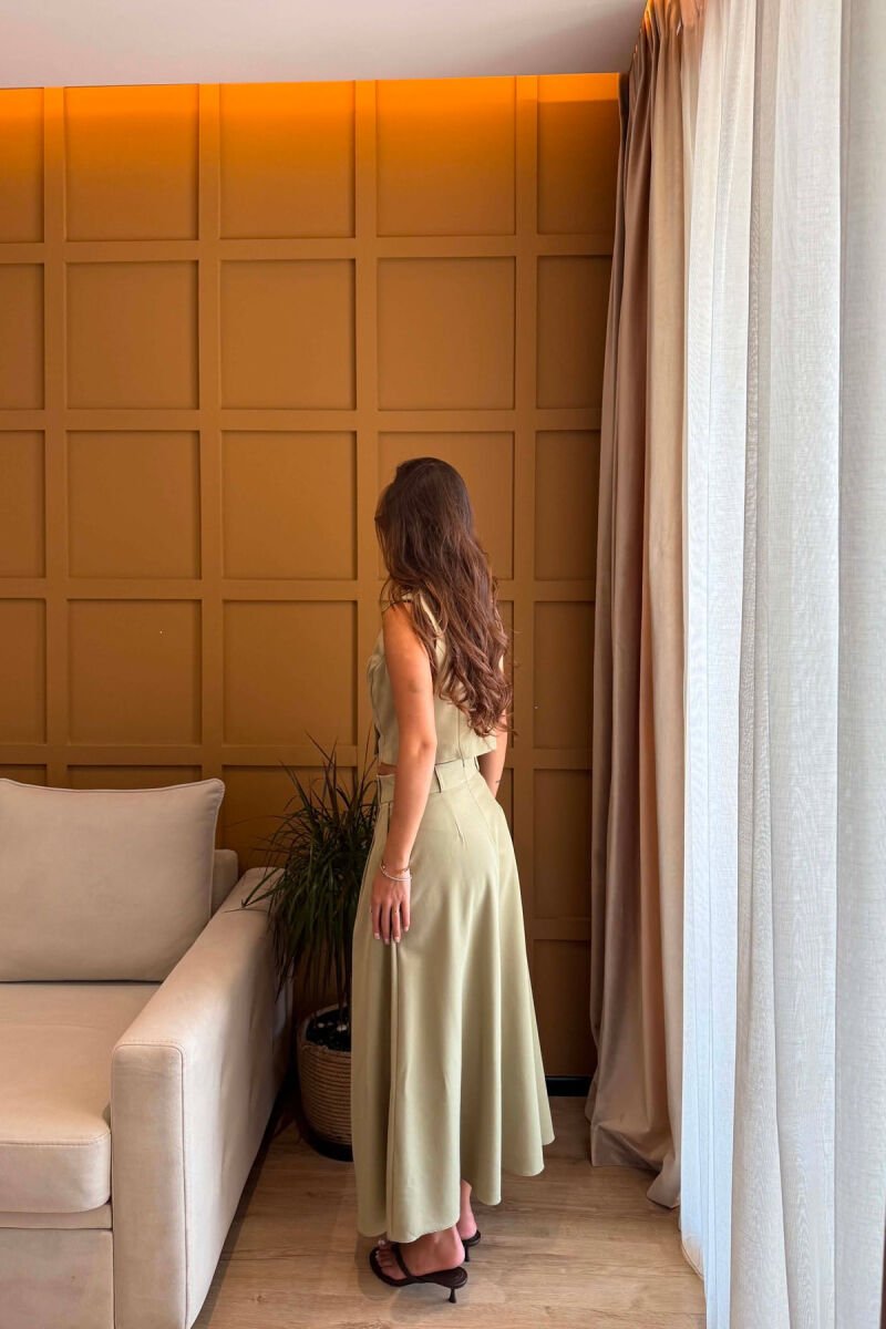 ONE COLOR VEST + SKIRT WOMAN SET OLIVE/ULLI - 5