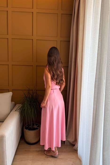 ONE COLOR VEST + SKIRT WOMAN SET PINK/ROZE - 5
