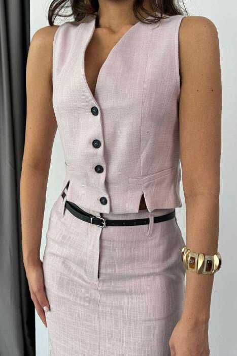 ONE COLOR VEST+ SKIRT WOMEN SET VINEGAR/UTHULL - 2