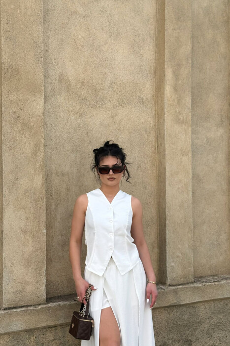 ONE COLOR VEST + SKORTS WOMAN SET WHITE-E BARDHE - 3