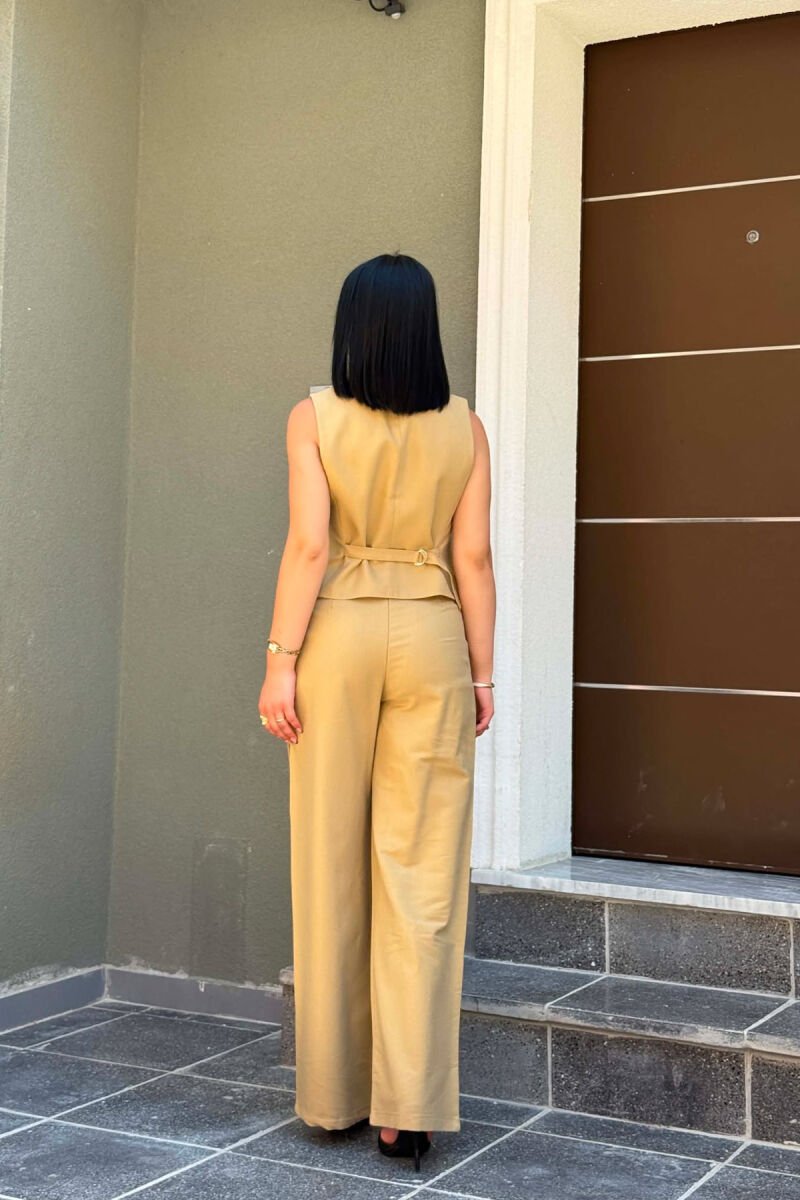 ONE COLOR VEST + TROUSERS WOMAN SET BEIGE/BEZHE - 3