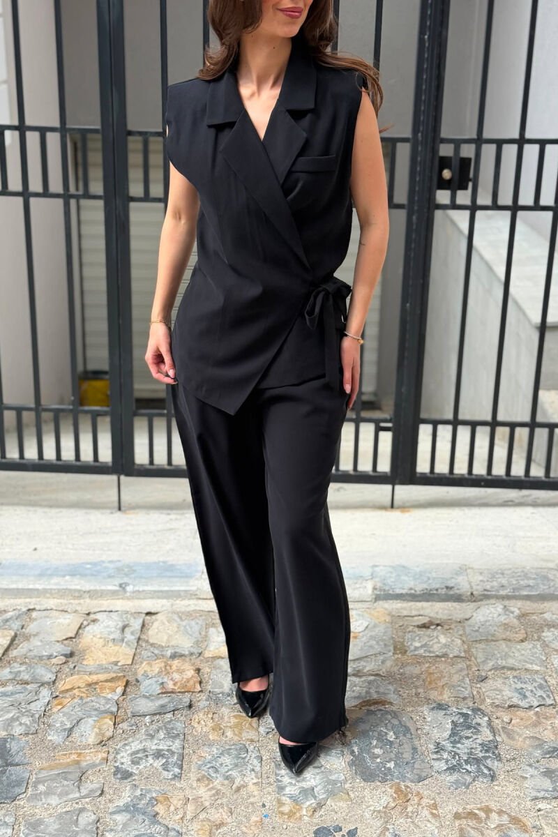 ONE COLOR VEST + TROUSERS WOMAN SET BLACK/ E ZEZE - 2
