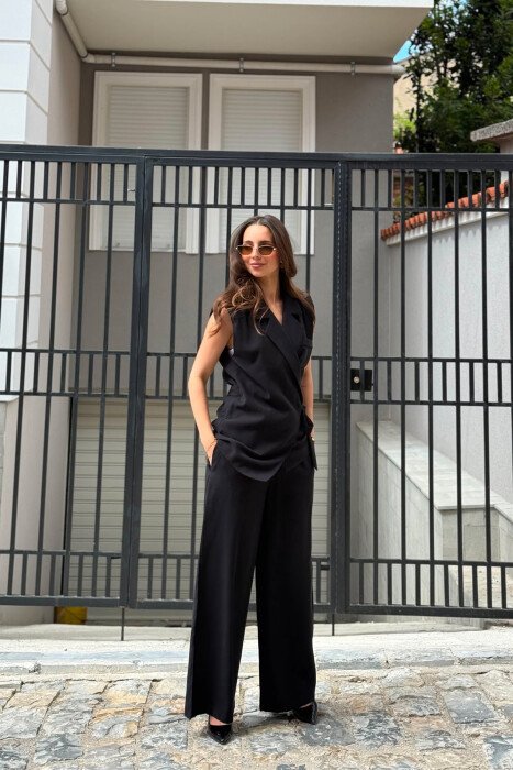 ONE COLOR VEST + TROUSERS WOMAN SET BLACK/ E ZEZE - 5