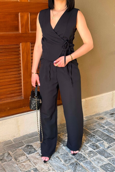 ONE COLOR VEST + TROUSERS WOMAN SET BLACK/ E ZEZE - 2
