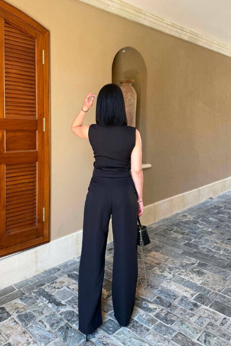 ONE COLOR VEST + TROUSERS WOMAN SET BLACK/ E ZEZE - 5