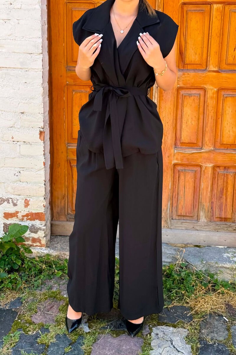 ONE COLOR VEST + TROUSERS WOMAN SET BLACK/ E ZEZE - 2