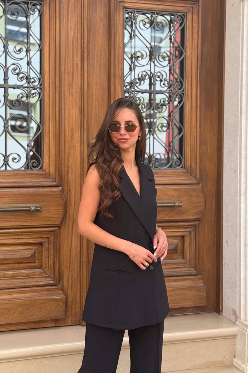ONE COLOR VEST + TROUSERS WOMAN SET BLACK/ E ZEZE - 3