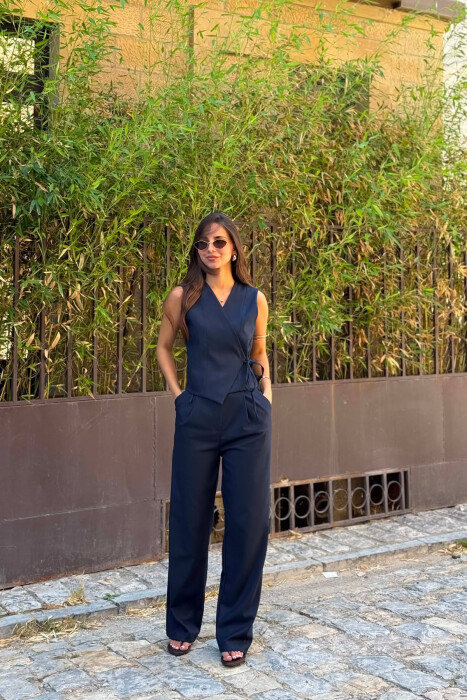ONE COLOR VEST + TROUSERS WOMAN SET BLUE/BLU 
