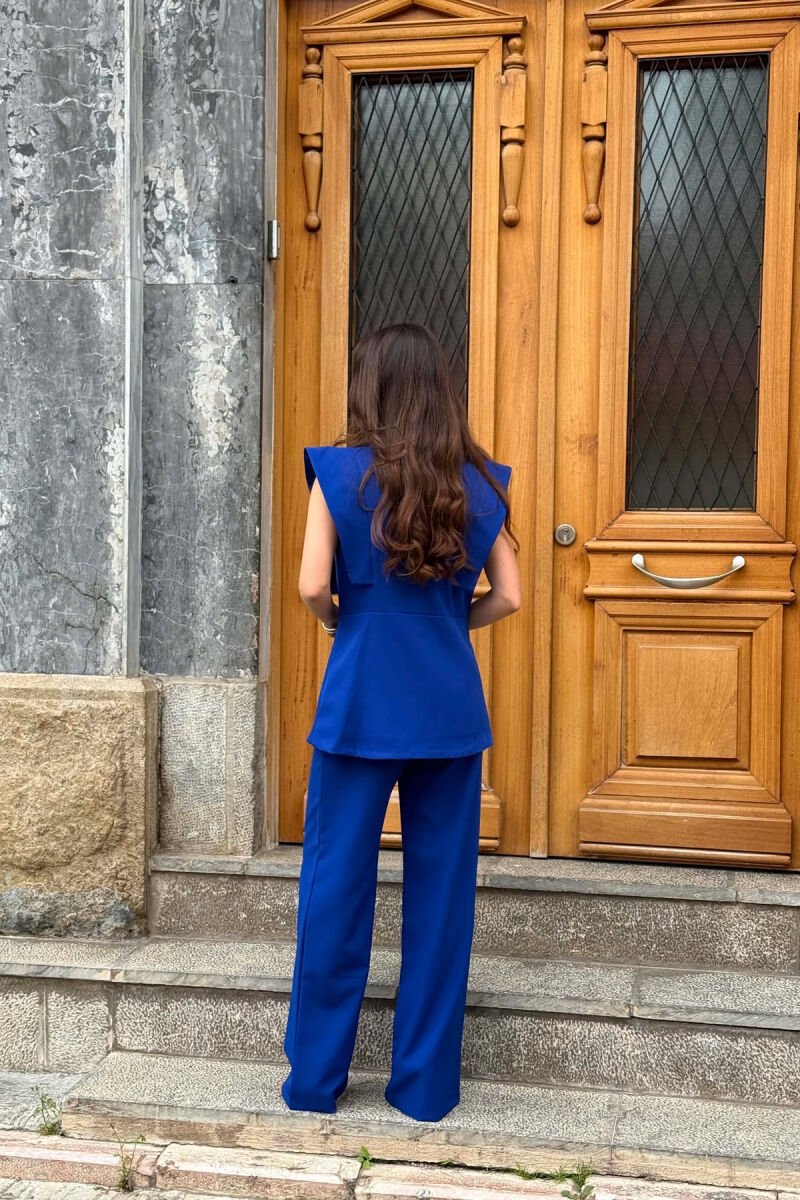 ONE COLOR VEST + TROUSERS WOMAN SET BLUE/BLU - 4
