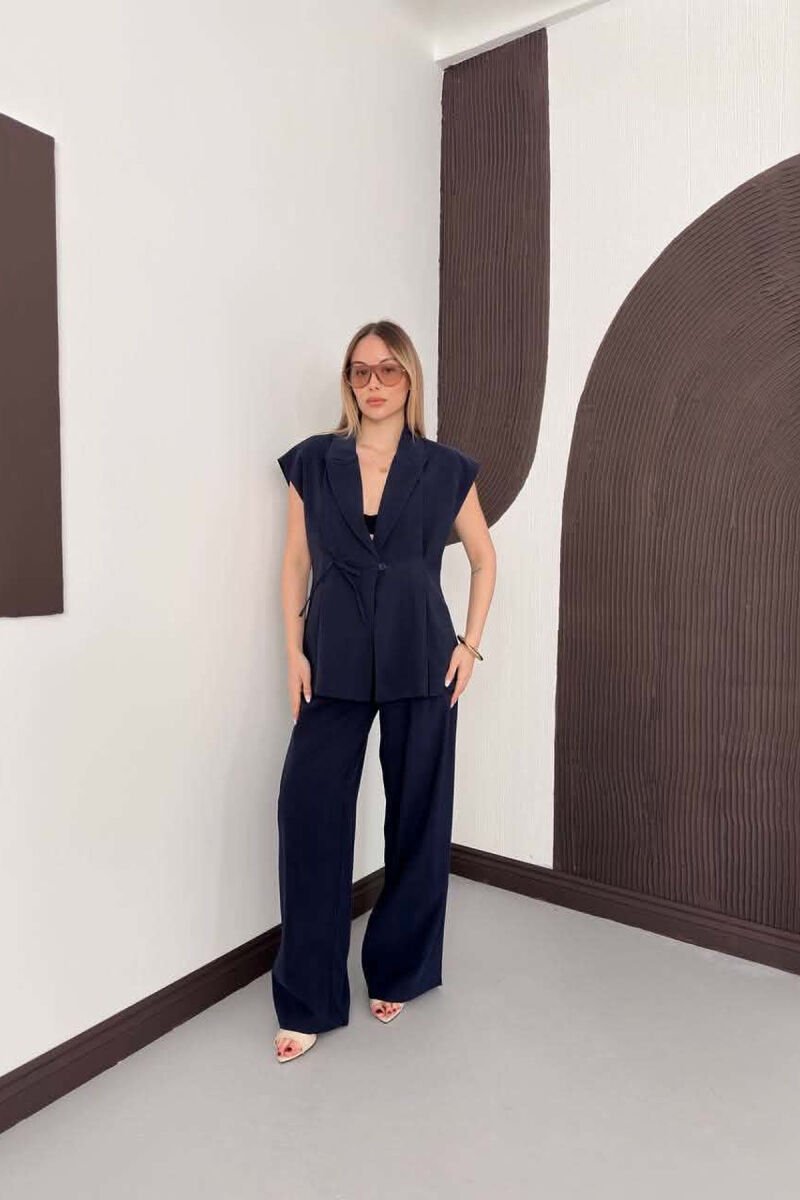 ONE COLOR VEST + TROUSERS WOMAN SET BLUE/BLU - 1