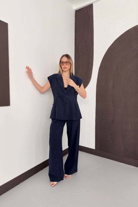 ONE COLOR VEST + TROUSERS WOMAN SET BLUE/BLU - 2