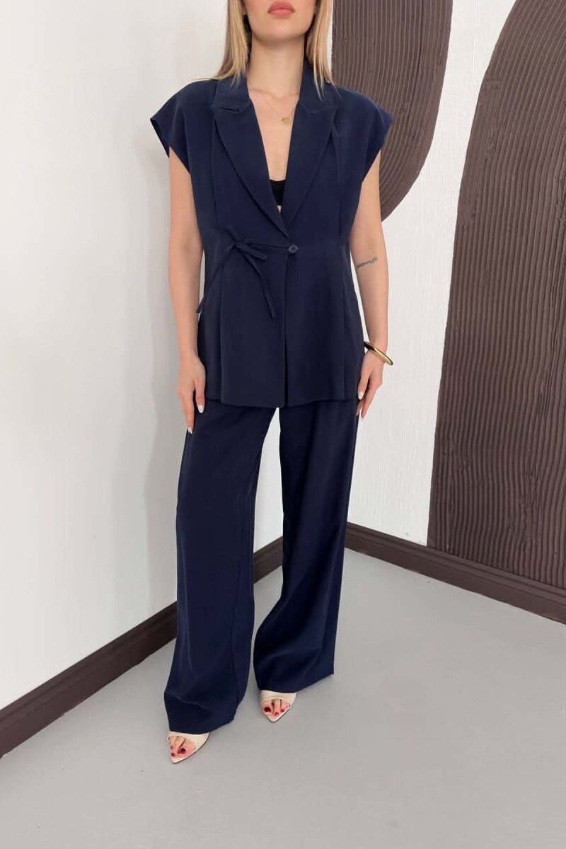 ONE COLOR VEST + TROUSERS WOMAN SET BLUE/BLU - 4