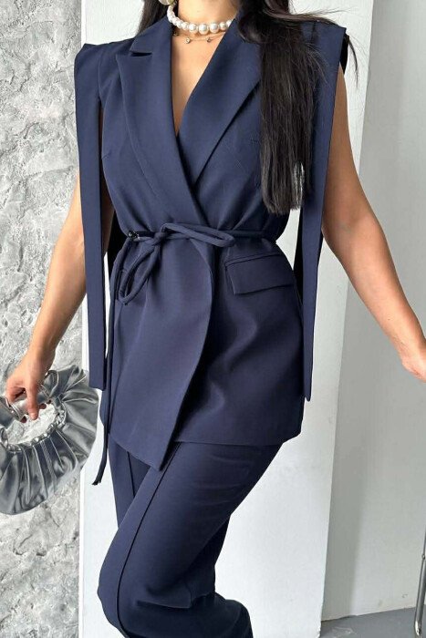 ONE COLOR VEST + TROUSERS WOMAN SET BLUE/BLU - 3