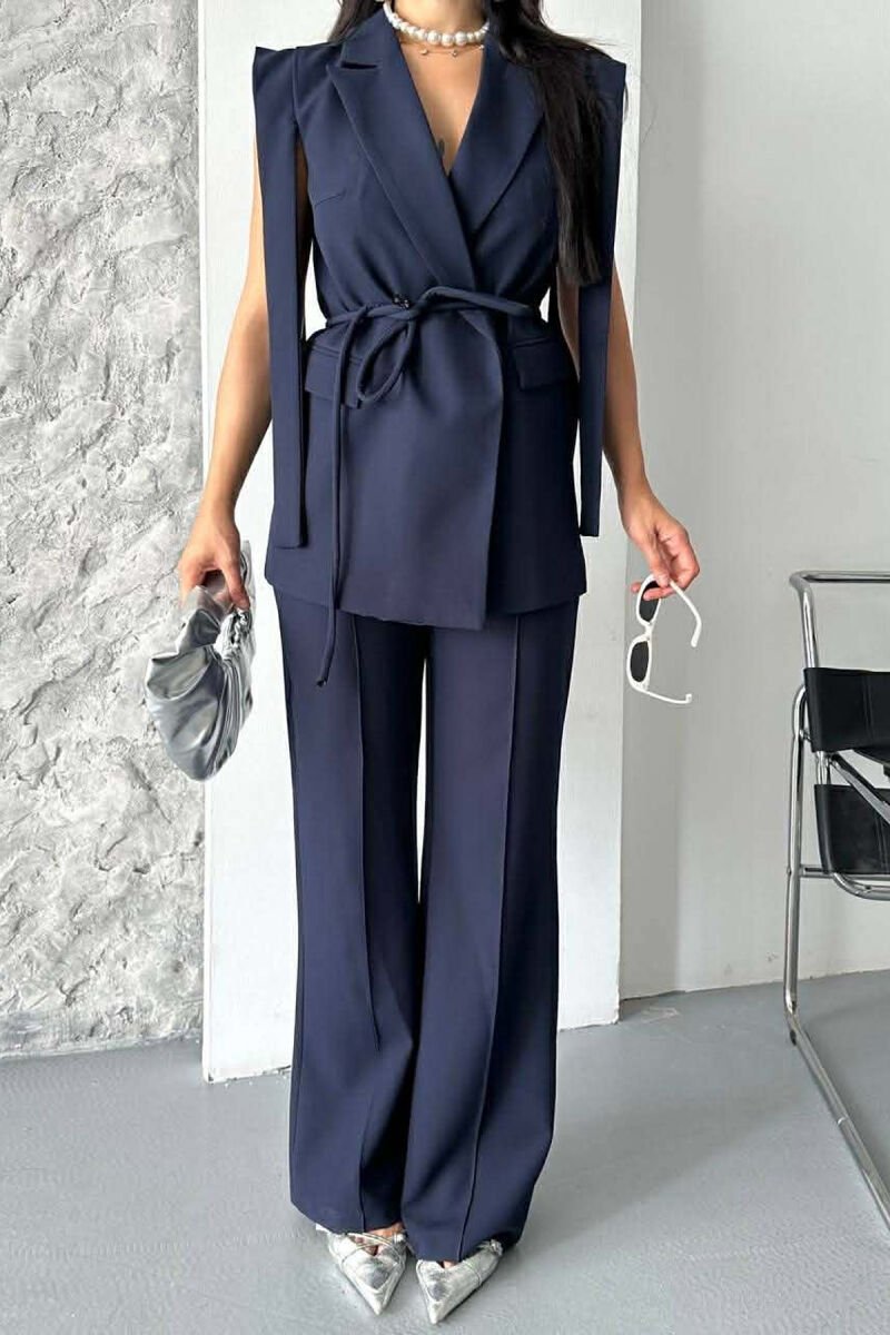ONE COLOR VEST + TROUSERS WOMAN SET BLUE/BLU - 4