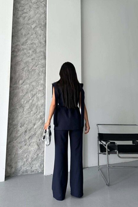 ONE COLOR VEST + TROUSERS WOMAN SET BLUE/BLU - 5