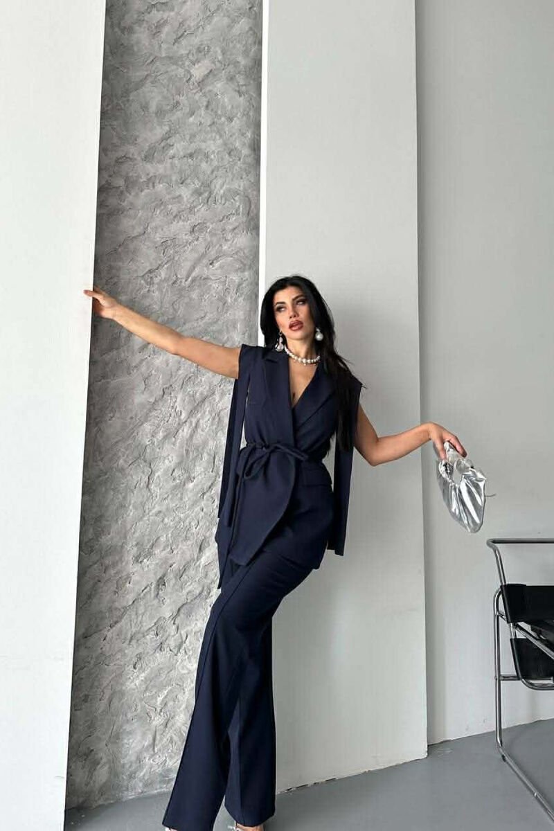 ONE COLOR VEST + TROUSERS WOMAN SET BLUE/BLU - 7