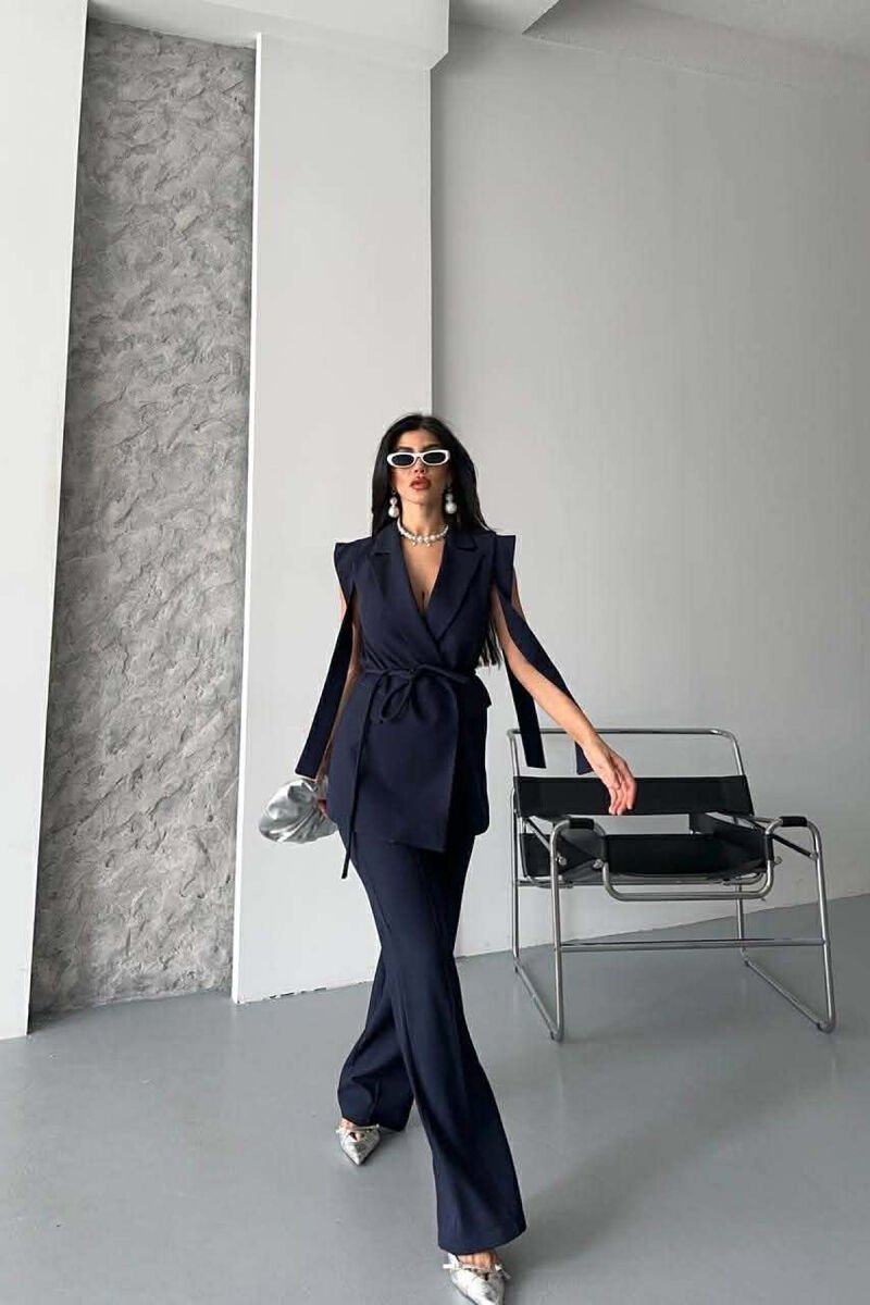 ONE COLOR VEST + TROUSERS WOMAN SET BLUE/BLU - 8