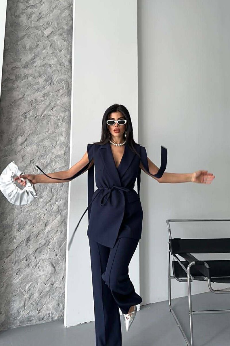 ONE COLOR VEST + TROUSERS WOMAN SET BLUE/BLU - 9