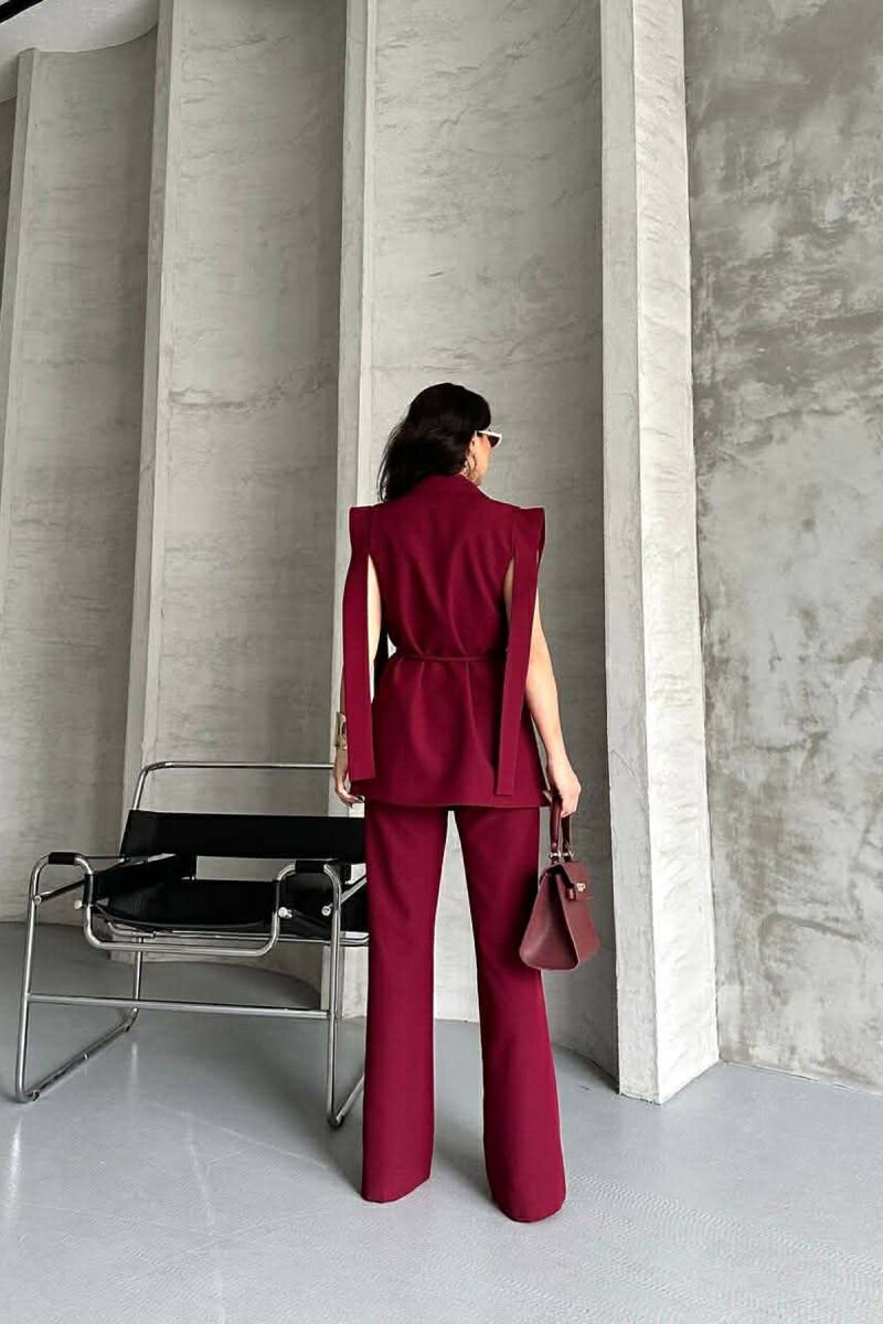 ONE COLOR VEST + TROUSERS WOMAN SET BURGUNDY/VISHNJE - 4