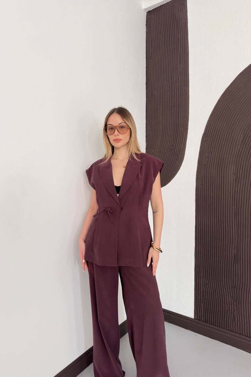 ONE COLOR VEST + TROUSERS WOMAN SET BURGUNDY/VISHNJE - 6
