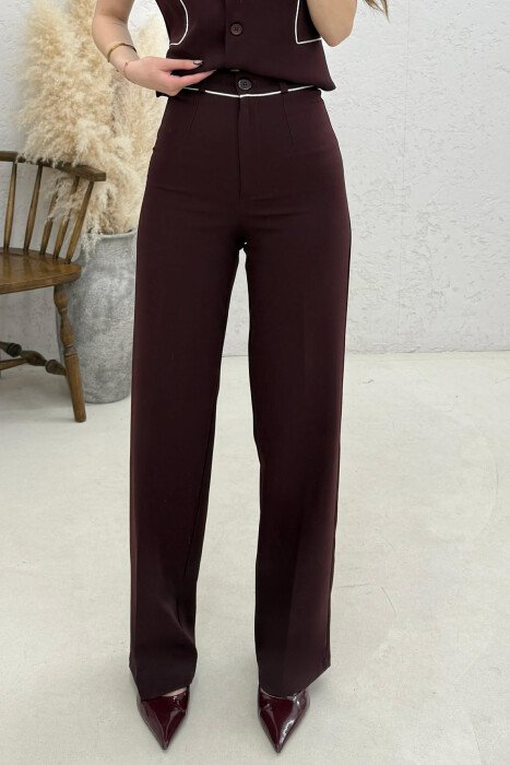 ONE COLOR VEST + TROUSERS WOMAN SET BURGUNDY/VISHNJE - 2