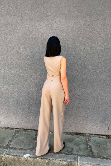 ONE COLOR VEST + TROUSERS WOMAN SET DARK BEIGE/BEZHE ERRET - 4