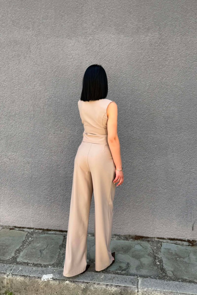ONE COLOR VEST + TROUSERS WOMAN SET DARK BEIGE/BEZHE ERRET - 4