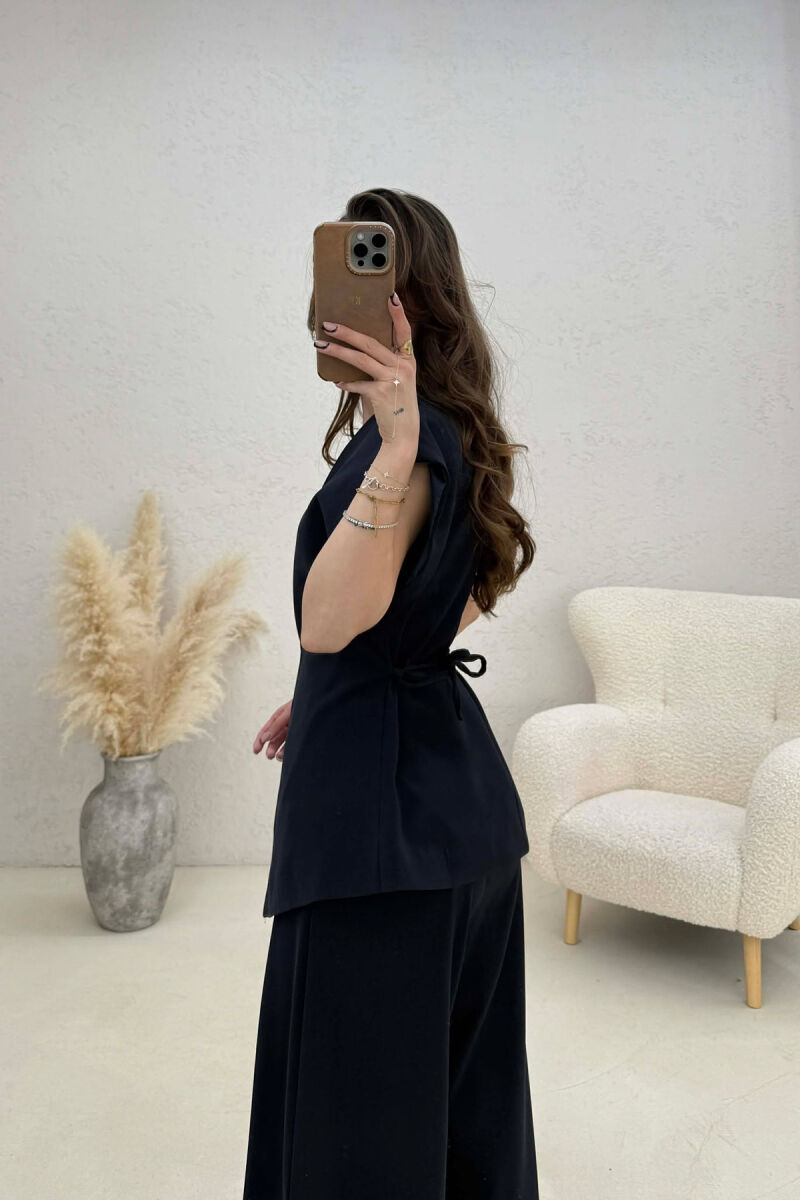 ONE COLOR VEST + TROUSERS WOMAN SET DARK BLUE/BEE - 3