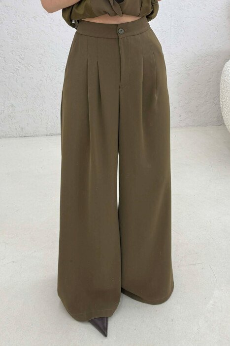 ONE COLOR VEST + TROUSERS WOMAN SET DARK GREEN/JEE - 3