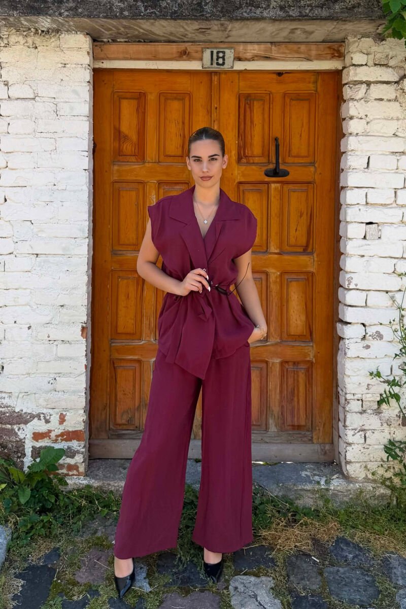 ONE COLOR VEST + TROUSERS WOMAN SET DARK PURPLE/LEJLA ERRET - 1